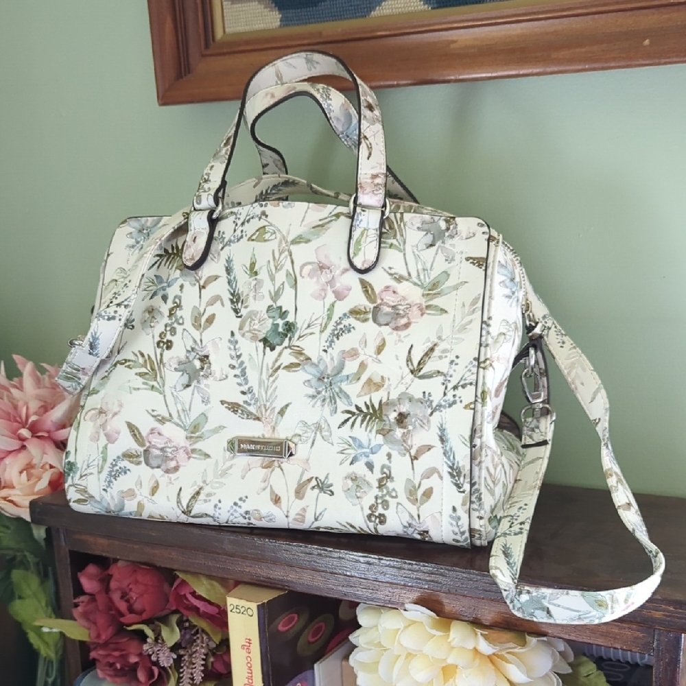 Max Studio Floral Handbag W/ Removable Shoulder Strap